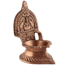 Hindu Laxmi Ashtadhatu Oil Lamp Ethnic Ritual Oil Lamp